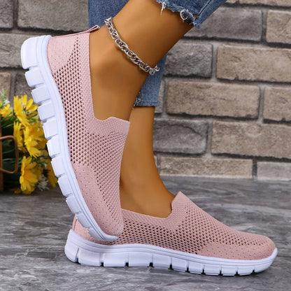 Breathable Mesh Round Toe Slip-Ons