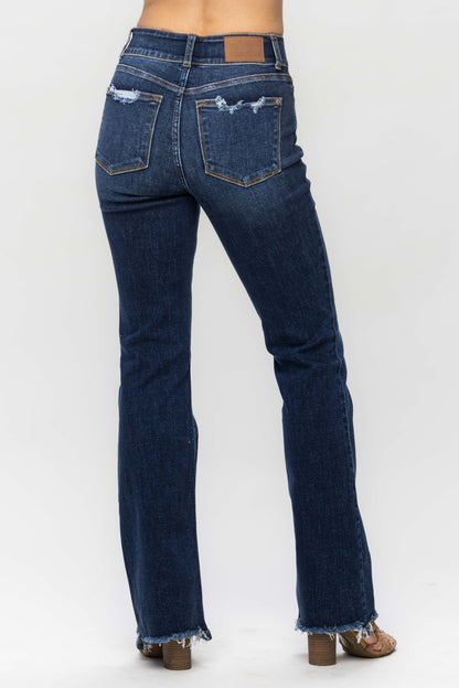 Judy Blue Full Size Frayed Hem Bootcut Jeans