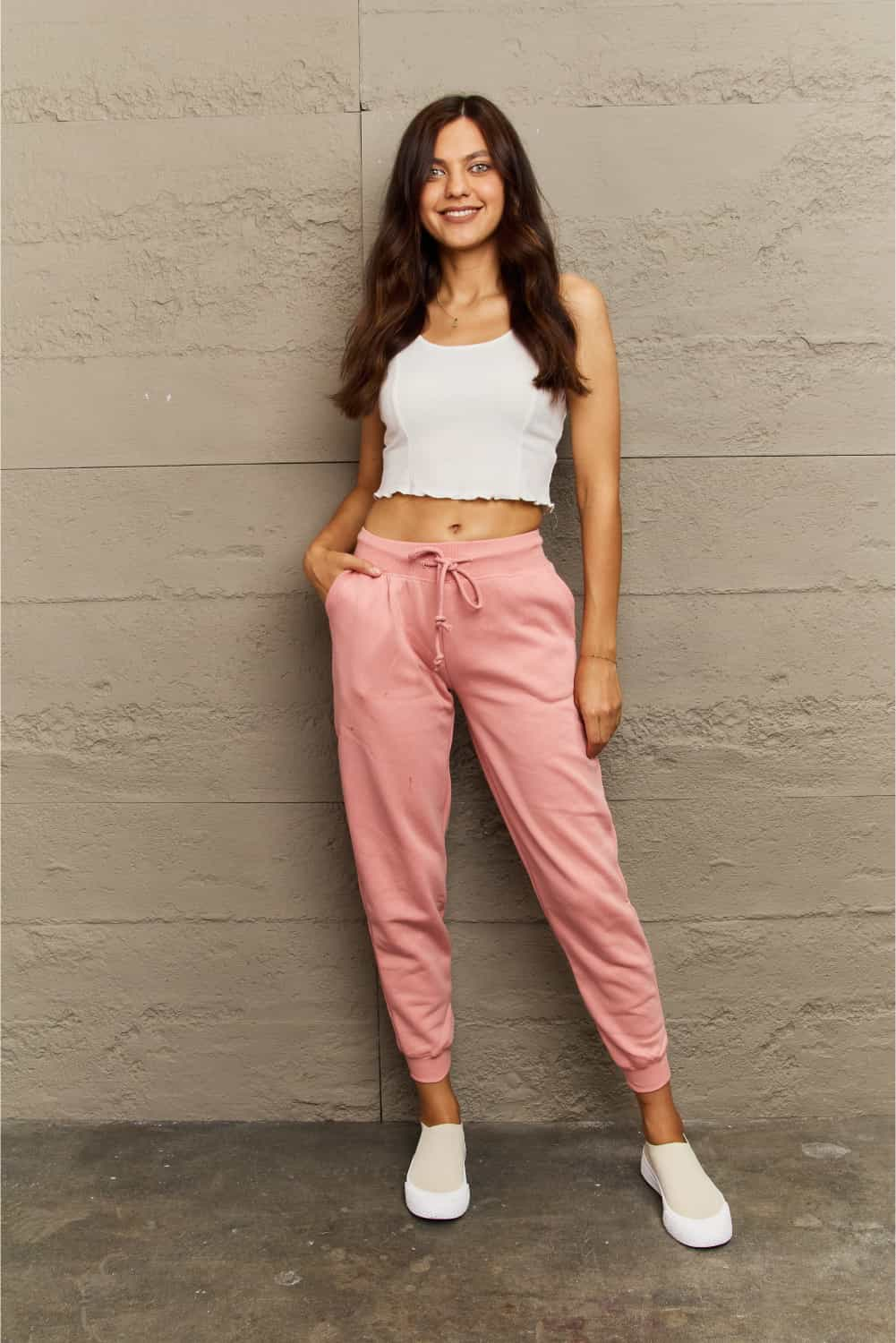 Ninexis Full Size Tie Waist Long Sweatpants