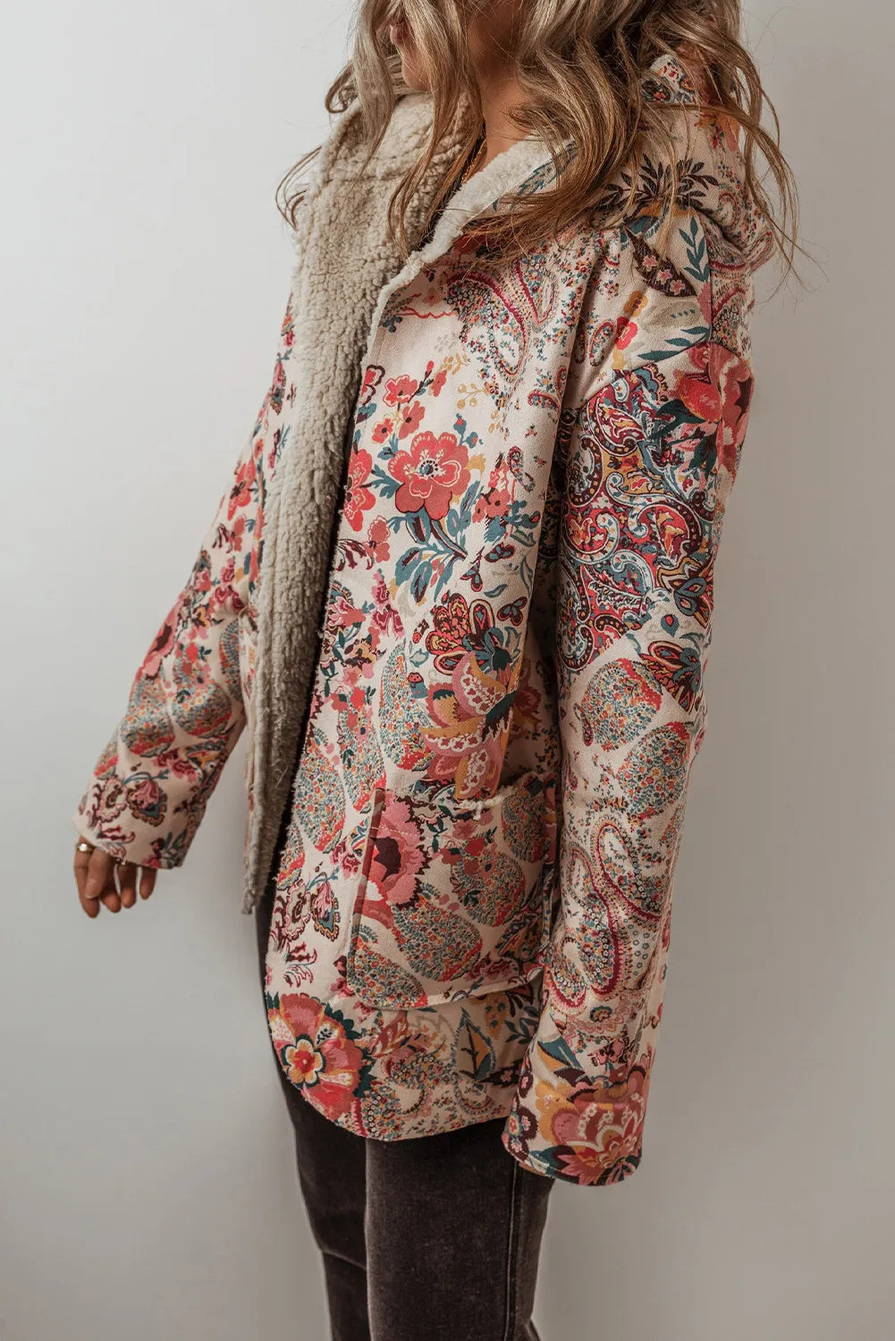 Printed Long Sleeve Hooded Jacket