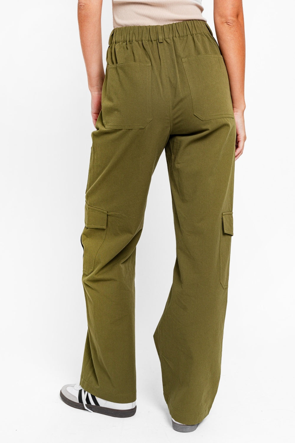 Le Lis High Waisted Wide Leg Cargo Pants with Pockets