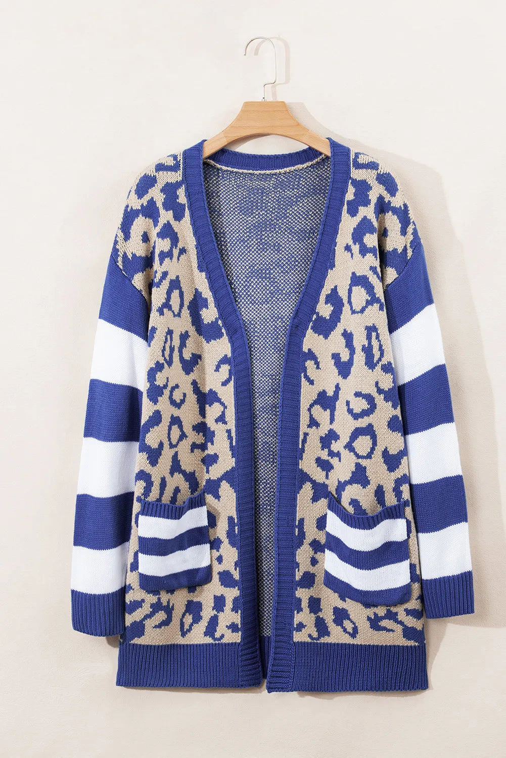 Leopard Open Front Long Sleeve Cardigan