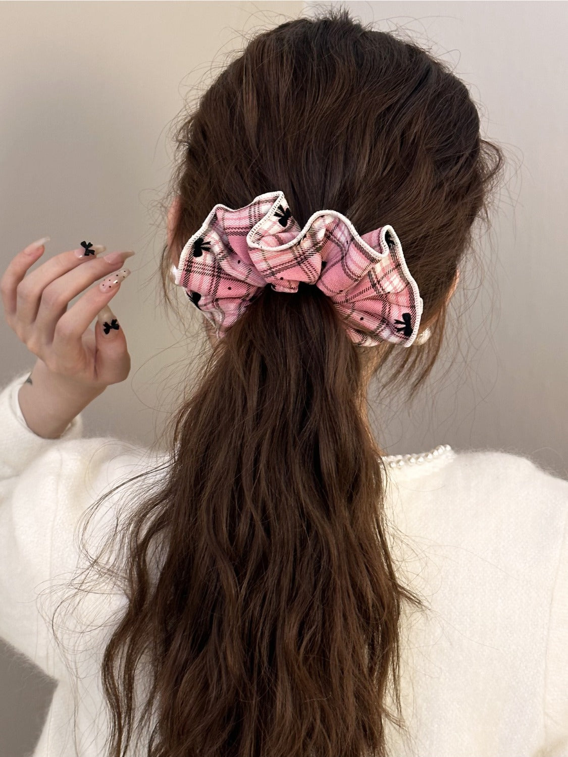 3-Piece Plaid Contrast Elastic Hair Scrunchy