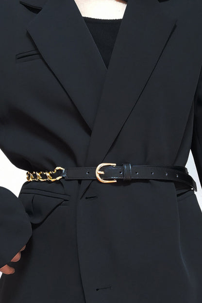 PU Chain Skinny Belt