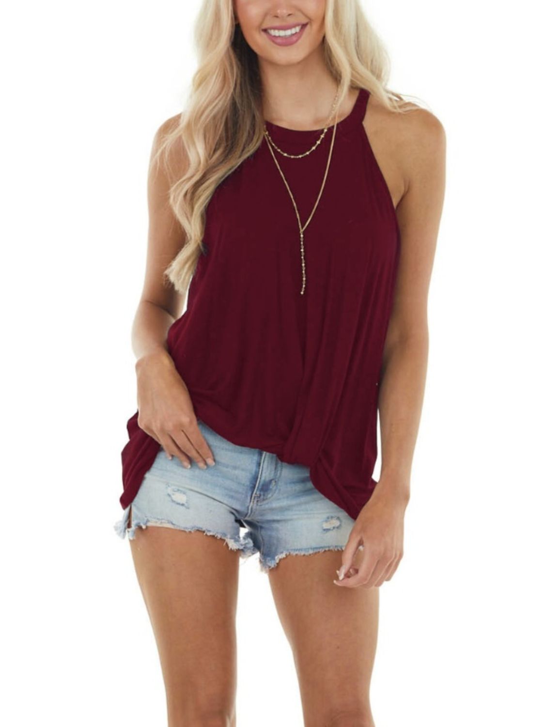 Ruched Round Neck Top