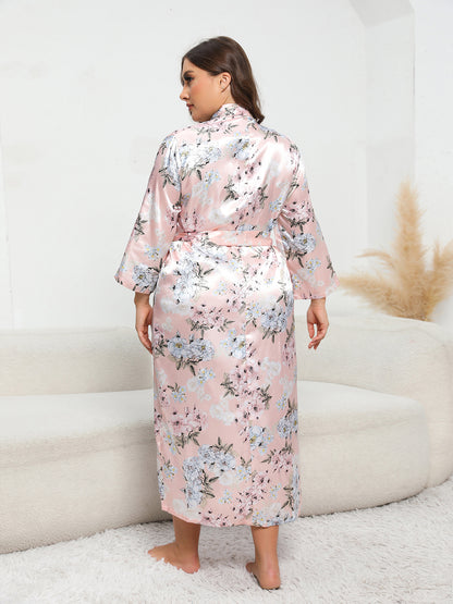 Plus Size Tie Waist Robe