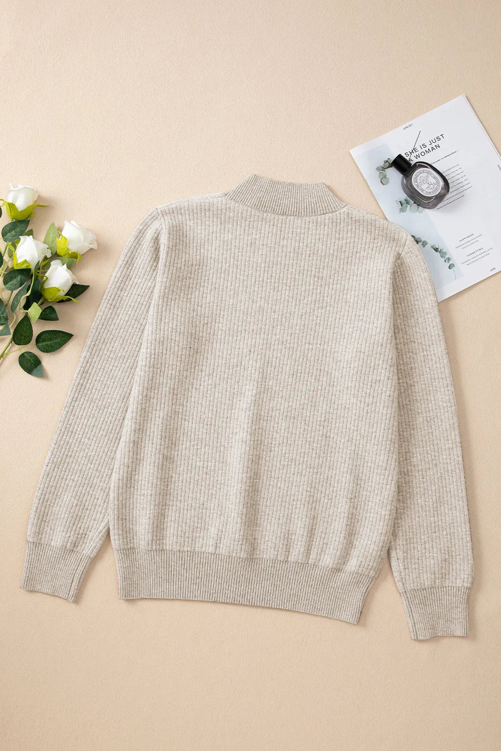 Mock Neck Long Sleeve Sweater