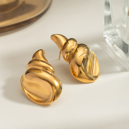 18K Gold-Plated Conch Earrings