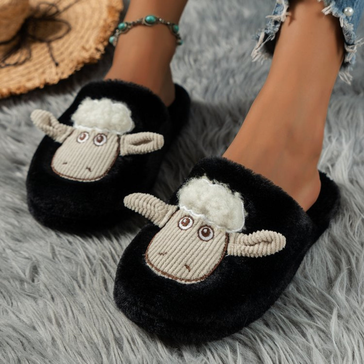 Sheep Round Toe Slippers